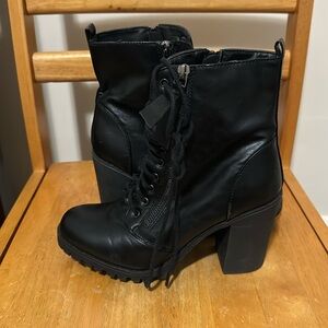 Grunge Laced Up Boot Heels